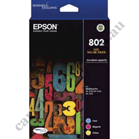 Genuine Epson 802 3 Colour Value Pack C,M,Y