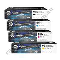 A Set Genuine HP 981X B/C/M/Y Ink Cartridges
