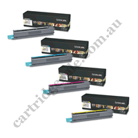 A Set Genuine Lexmark C925H2K/C/M/YG High Yield Toner Cartridges