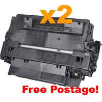 2 x Compatible HP 55X (CE255X) Black Toner Cartridge FreePostage