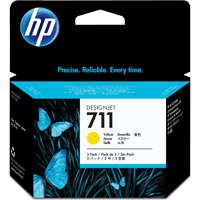 Genuine HP 711 Yellow Ink Cartridges 3 Pack CZ136A