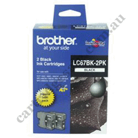 Genuine Brother LC67BK Black Ink Cartridge Twin Pack
