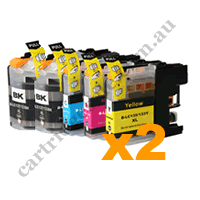 4 Black + 2 of each Colour Com LC133 Ink Cartridges