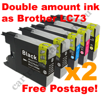 4 Black + 2 of each Colour Com LC73 High Yield + Free Postage!