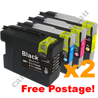 2 Sets Compatible Brother LC77XL Ink Cartridges + Free Postage!