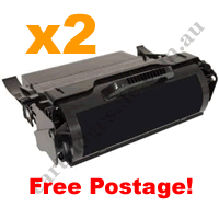2 x Remanufactured Lexmark T650H11P Black Toner Cartridge Freepo