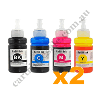 2 Sets Compatible Epson T502 B/C/M/Y EcoTank Ink Bottles