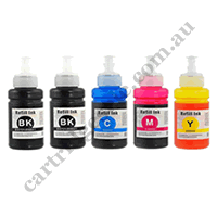 2 x Compatible Epson T664 B + 1 x T664 C/M/Y EcoTank Ink Bottles