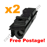 2 x Remanufactured Black Toner Cartridge for Kyocera TK120 FreeP