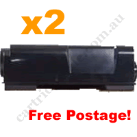 2 x Remanufactured Black Toner Cartridge for Kyocera TK55 FreeP