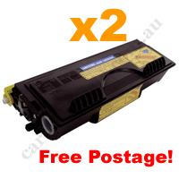 2 x Compatible Brother TN6600 Black Toner Cartridge Free Postage