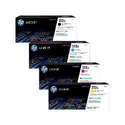 A Set Genuine HP 212X High Yield Toner Cartridges B/C/M/Y