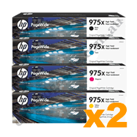 2 Sets Genuine HP 975X B/C/M/Y Ink Cartridges