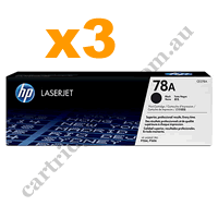 3 x Genuine HP 78A (CE278A) Black Toner Cartridge