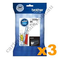 3 x Genuine Brother LC3339XLBK Black Ink Cartridge 