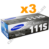 3 x Genuine Samsung MLTD111S Black Toner Cartridge