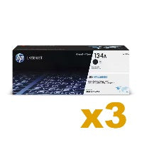 3 x Genuine HP W1340A (134A) Black Toner Cartridge