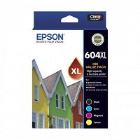 A Set Genuine Epson 604XL High Yield Ink Cartridges BK/C/M/Y