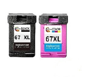 Compatible HP 67XL BK +  Compatible 67XL C Ink Cartridge Value P