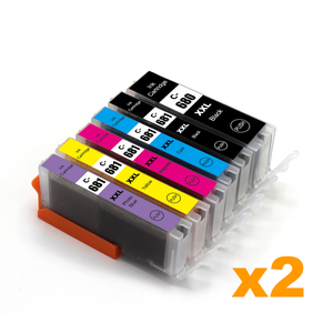 2 Sets Compatible Canon PGI680XXLB CLI681XXL B/C/M/Y/PB(Photo Bl