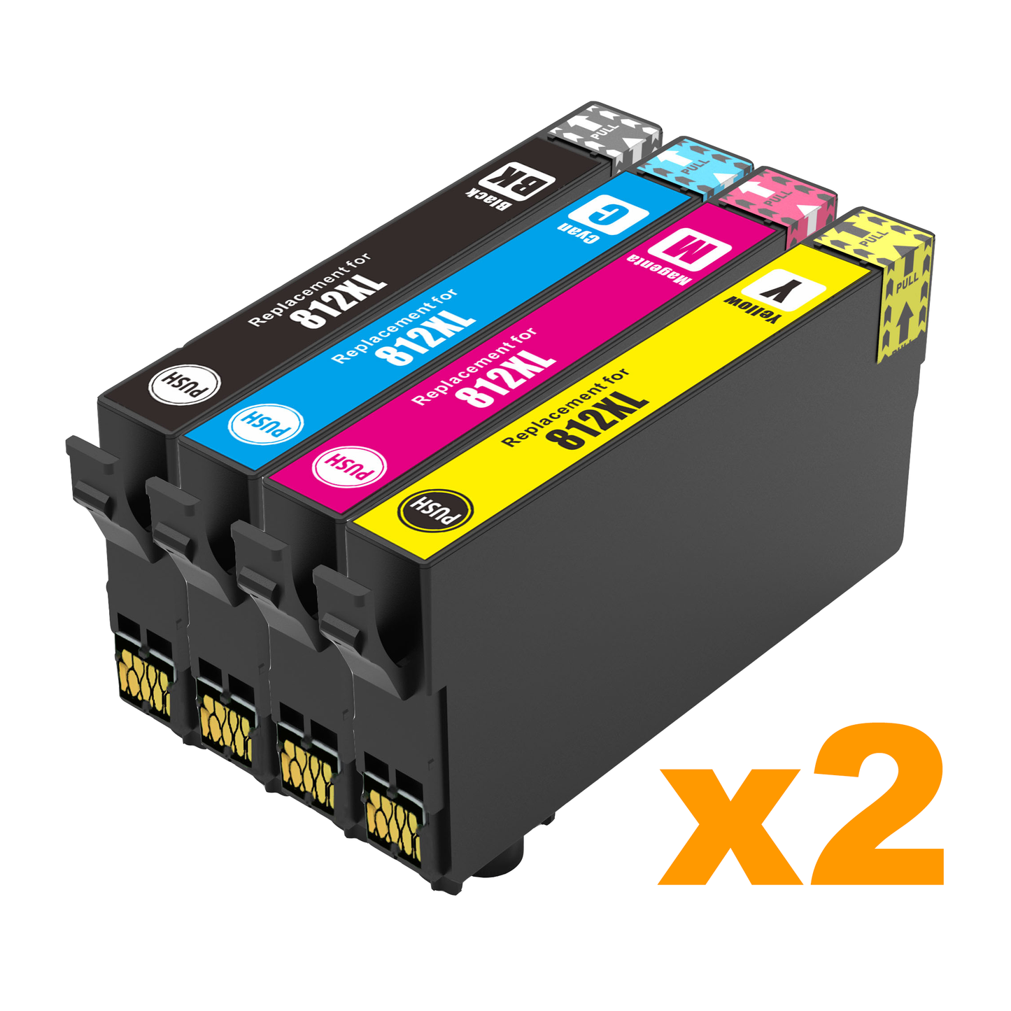 2 Sets of Compatible Epson 812XL B/C/M/Y Ink Cartridges