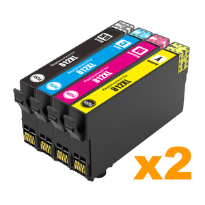 2 Sets of Compatible Epson 812XL B/C/M/Y Ink Cartridges