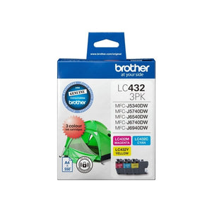 Genuine Brother LC432C Cyan Magenta & Yellow Colour Pack