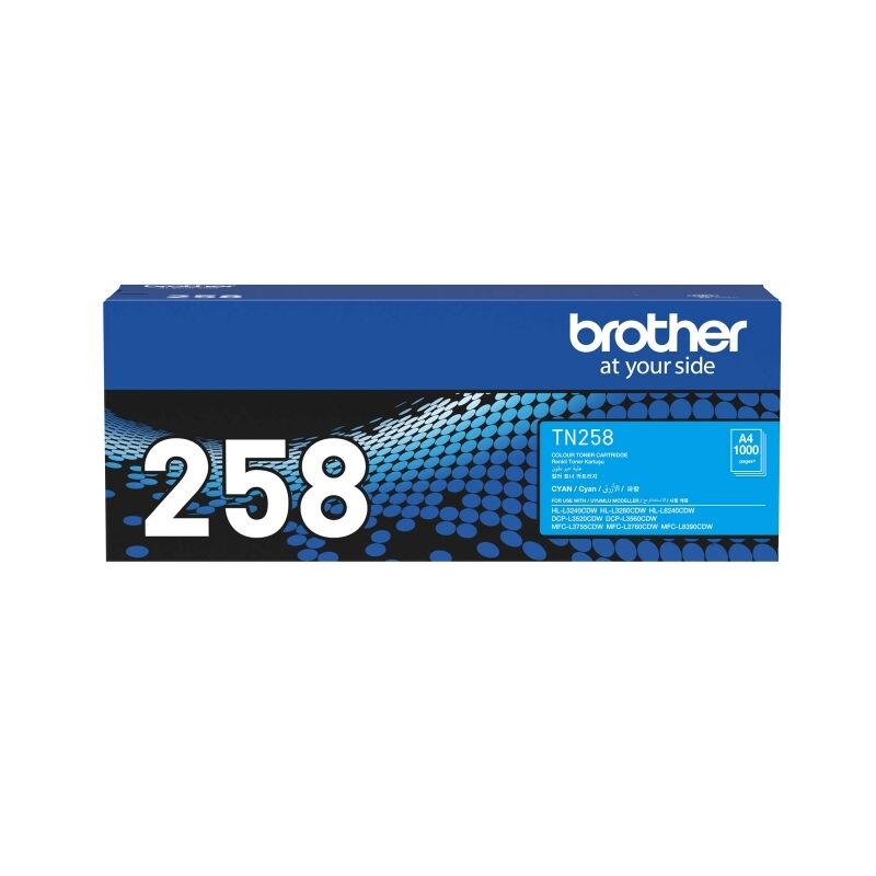 Genuine Brother TN258C Cyan Toner Cartridge