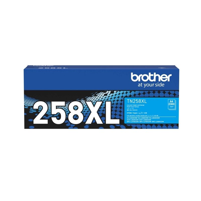 Genuine Brother TN258XLC High Yield Cyan Toner Cartridge