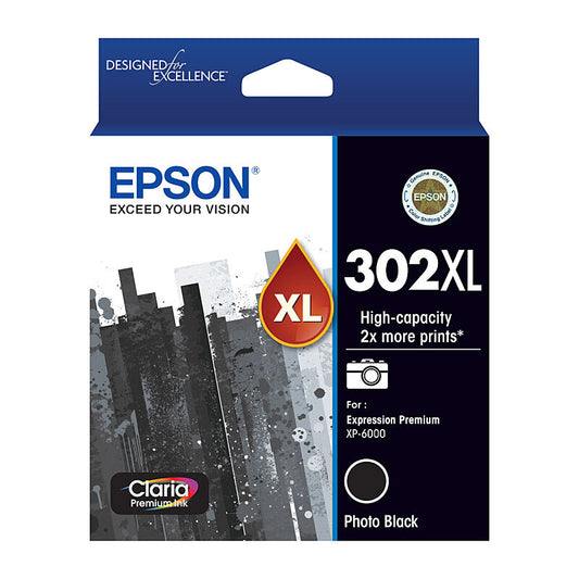 Genuine Epson T01Y1/302XL High Yield Photo Black Ink Cartridge