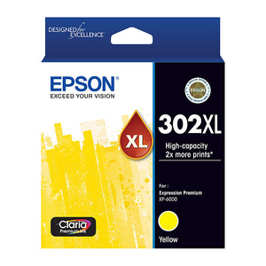 Genuine Epson T01Y4/302XL High Yield Yellow Ink Cartridge