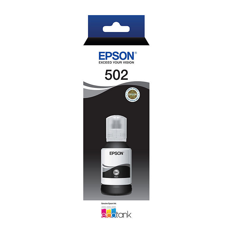 Genuine Epson T502/T03K1 EcoTank Black Ink Bottle