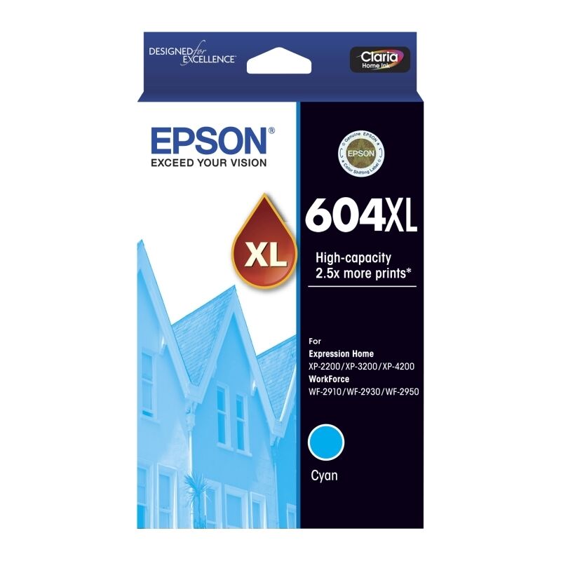 Genuine Epson T10H2/604XL High Yield Cyan Ink Cartridge