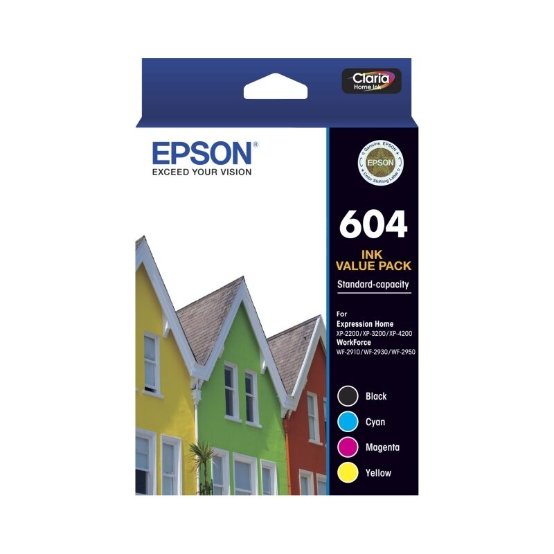 A Set Genuine Epson 604 Ink Cartridges BK/C/M/Y