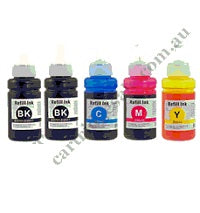 2 x Compatible Canon GI66B + 1 x GI66C/M/Y Ink Bottles