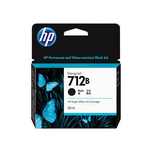 Genuine HP 712B Black 80ml Ink Cartridge 3ED29A