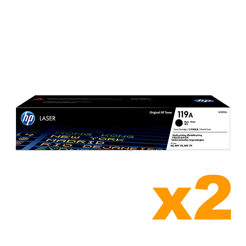 2 x Genuine HP W2090A (119A) Black Toner Cartridge