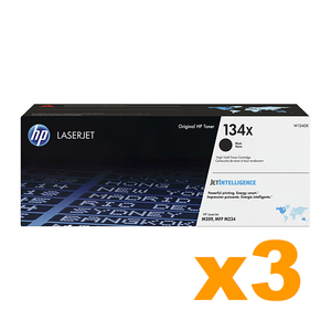 3 x Genuine HP W1340X (134X) Black Toner Cartridge