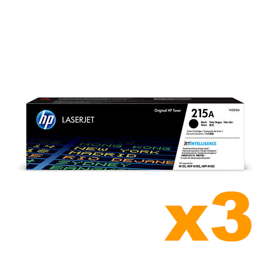 3 x Genuine HP 215A W2310A Black Toner Cartridge