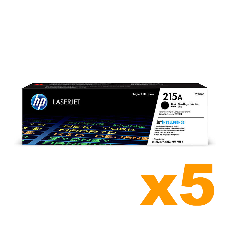 5 x Genuine HP 215A W2310A Black Toner Cartridge