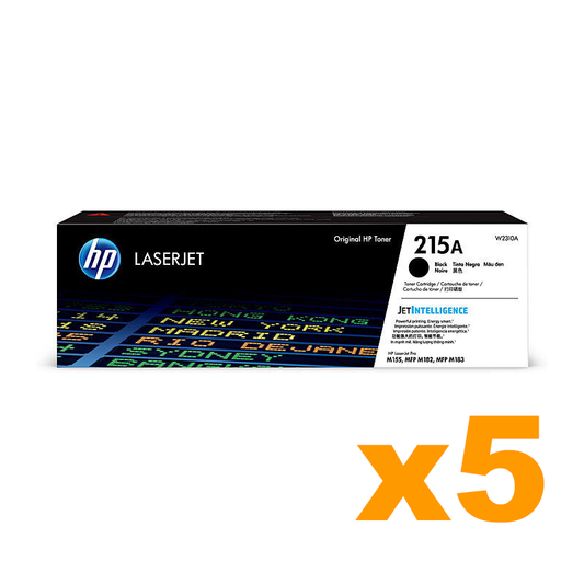 5 x Genuine HP 215A W2310A Black Toner Cartridge