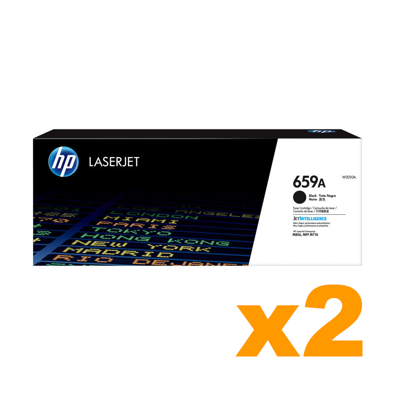 2 x Genuine HP W2010A (659A) Black Toner Cartridge