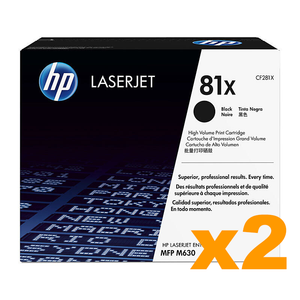 2 x Genuine HP CF281X (81X) Black Toner Cartridge