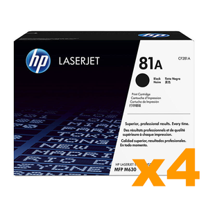 4 x Genuine HP CF281A (81A) Black Toner Cartridge