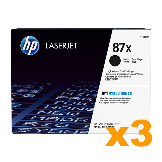 3 x Genuine HP CF287X 87X Black Toner Cartridge