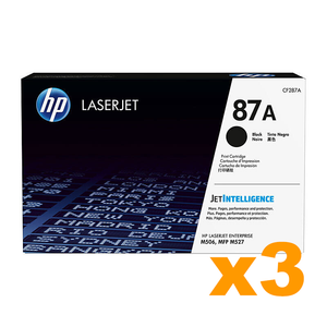 3 x Genuine HP CF287A 87A Black Toner Cartridge