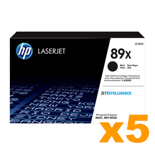 5 x Genuine HP CF289X 89X High Yield Black Toner Cartridge