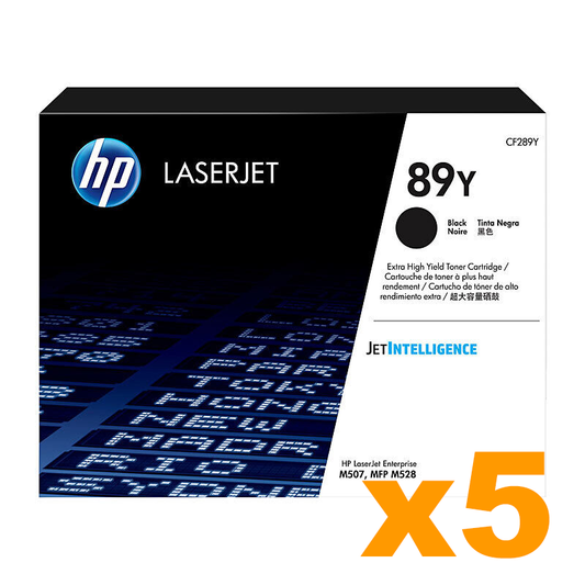 5 x Genuine HP CF289Y 89Y Extra High Yield Black Toner Cartridge