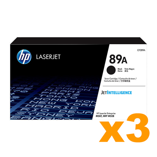 3 x Genuine HP CF289A 89A Black Toner Cartridge