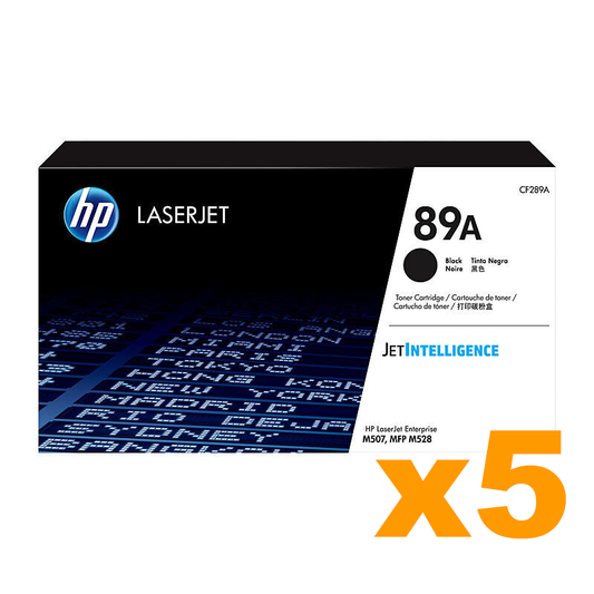 5 x Genuine HP CF289A 89A Black Toner Cartridge